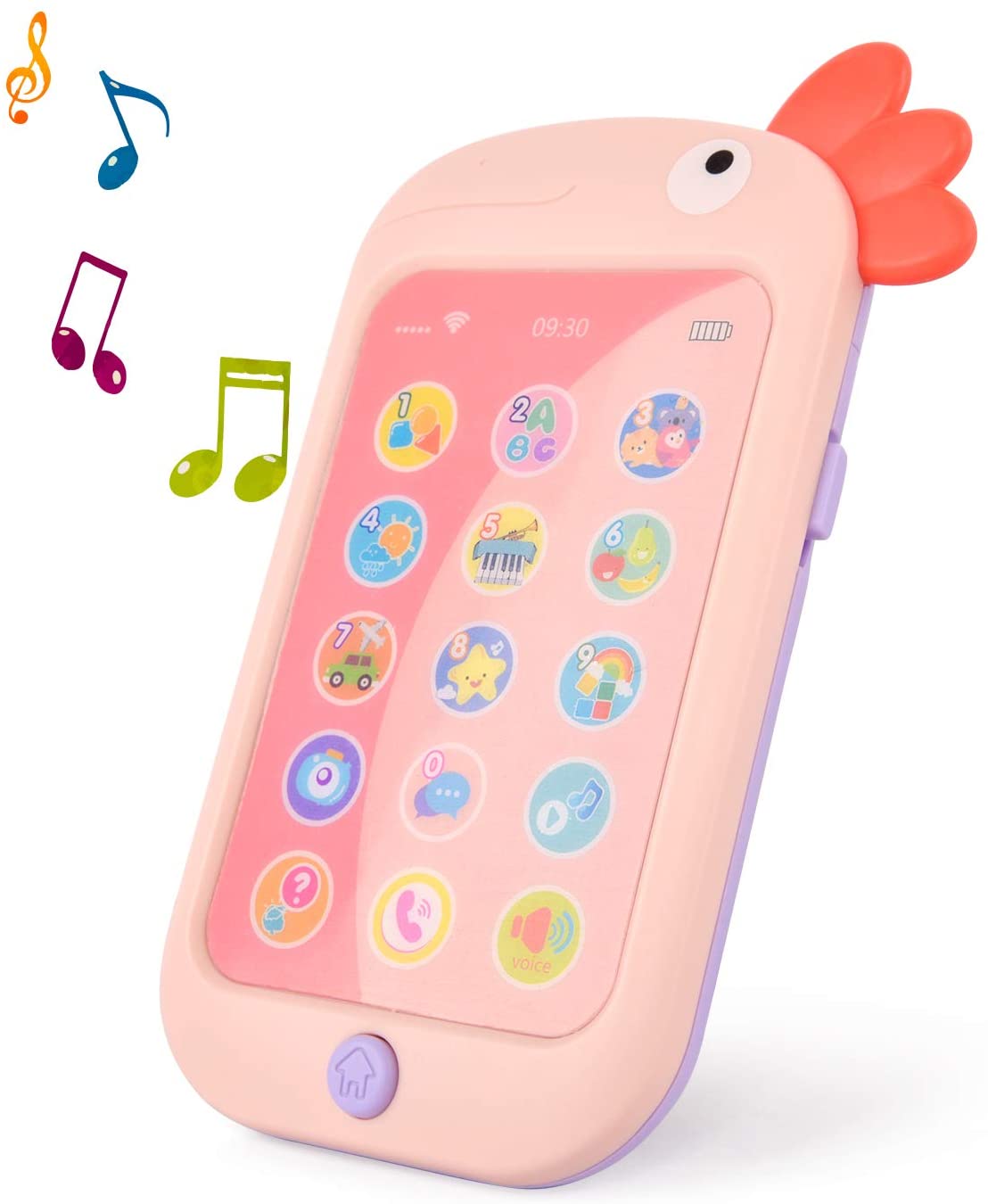 Bébé Faux Téléphones, Bébé Téléphone Portable Jouet 18 Boutons  Multifonction Réaliste pour Tout-Petit (Orange)