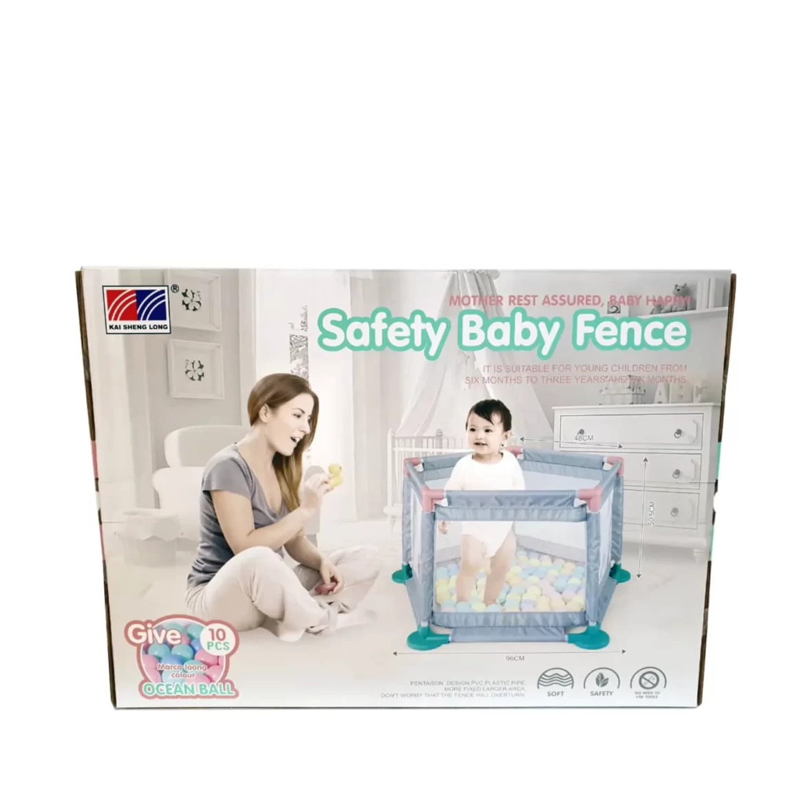 Clôture de sécurité pour bébé avec 10 balles océaniques